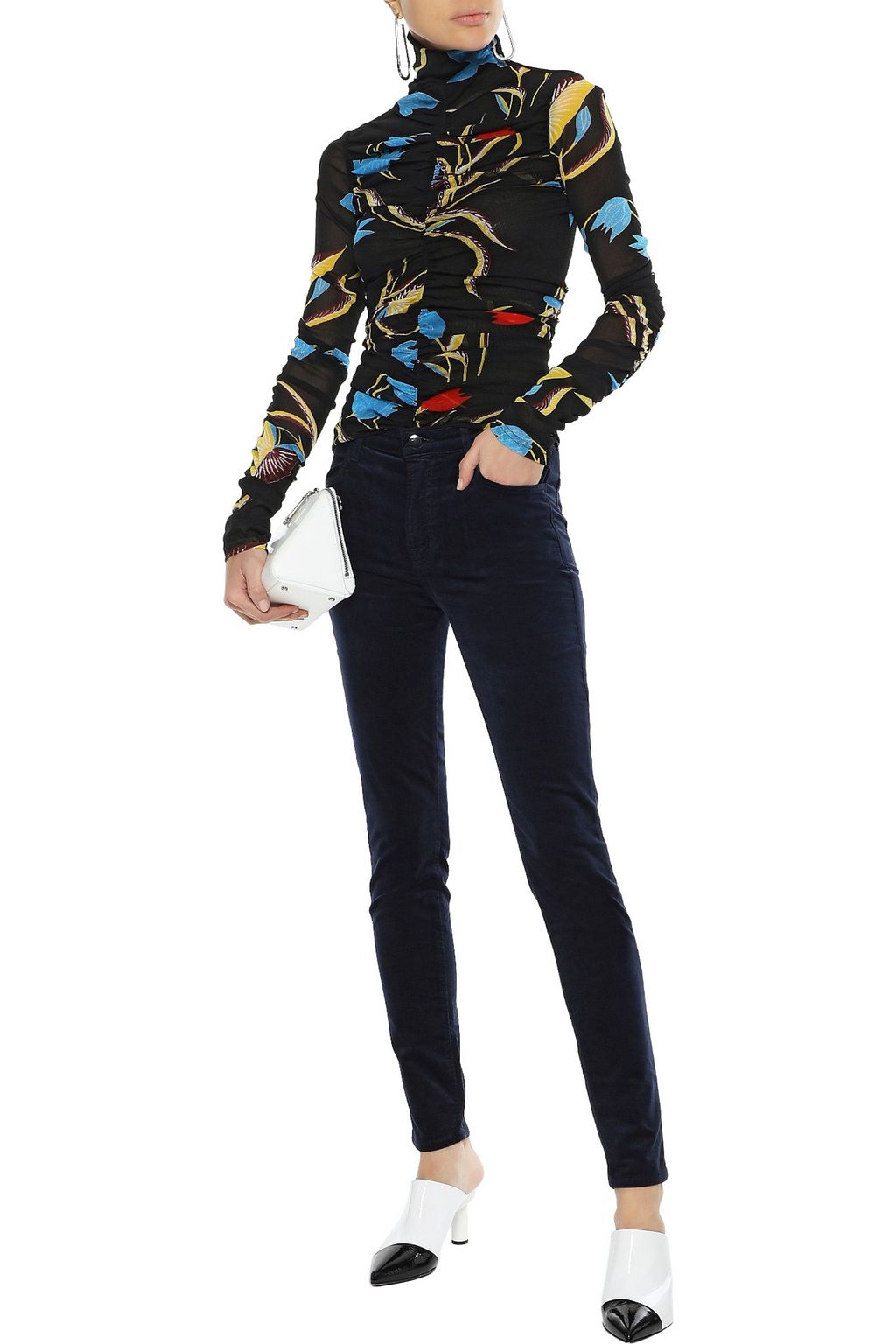 J BRAND Maria cotton-blend velvet skinny pants