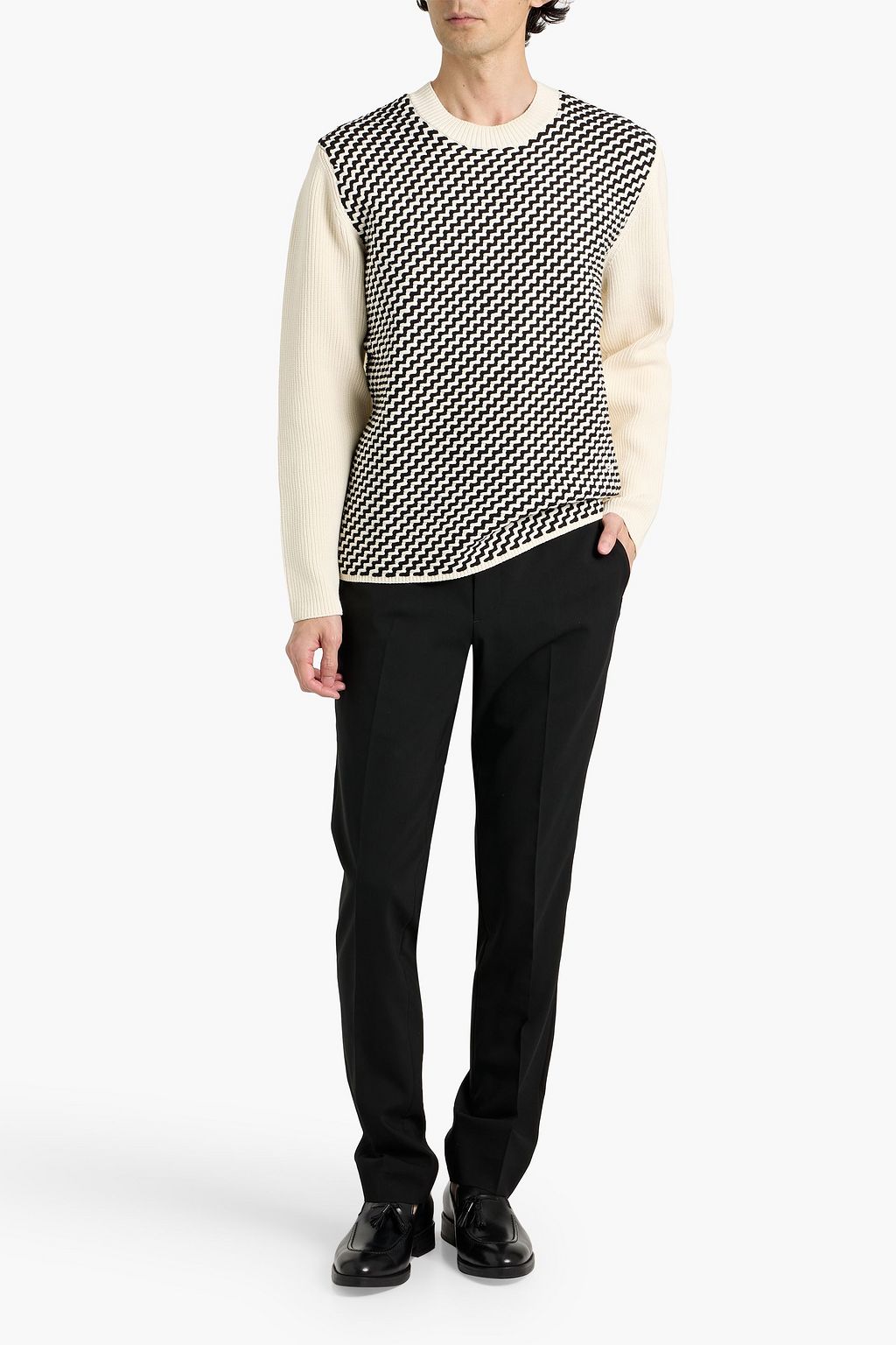DUNHILL Intarsia cotton-blend sweater