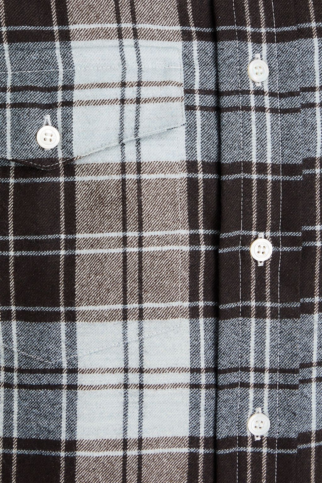DUNHILL Checked wool-blend flannel shirt