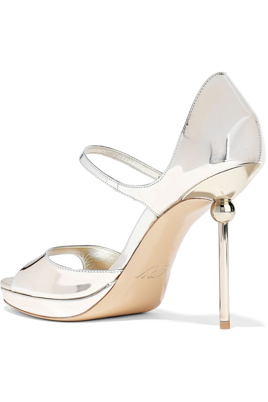 ROGER VIVIER Mirrored-leather platform sandals
