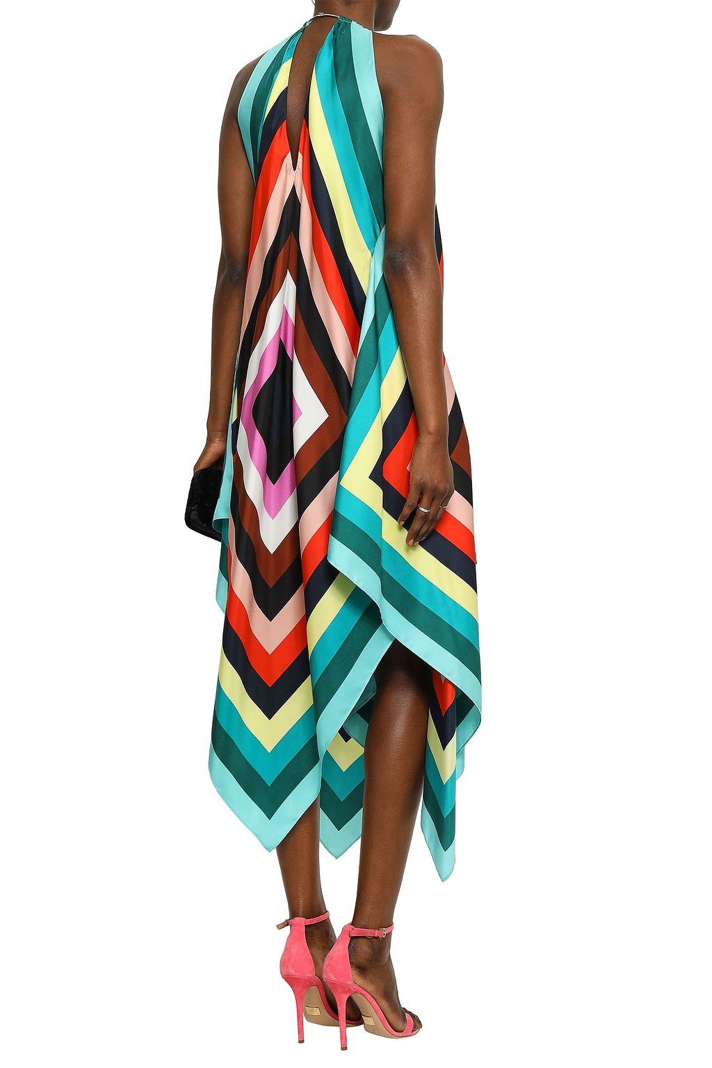 DIANE VON FURSTENBERG Draped printed silk-twill midi dress