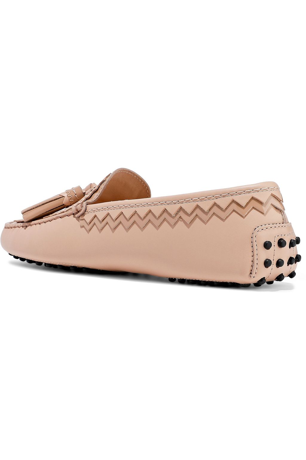 TOD'S Gommino tasseled smooth and patent-leather loafers