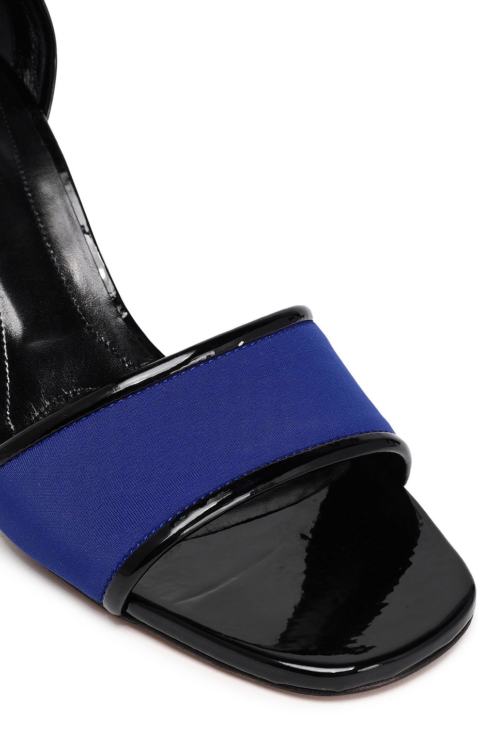 MARNI Patent leather-trimmed stretch-knit sandals