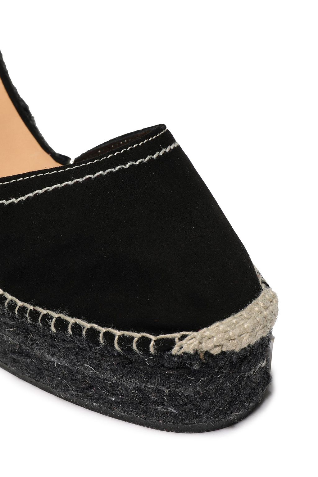 CASTAÑER Carina canvas and suede wedge espadrilles