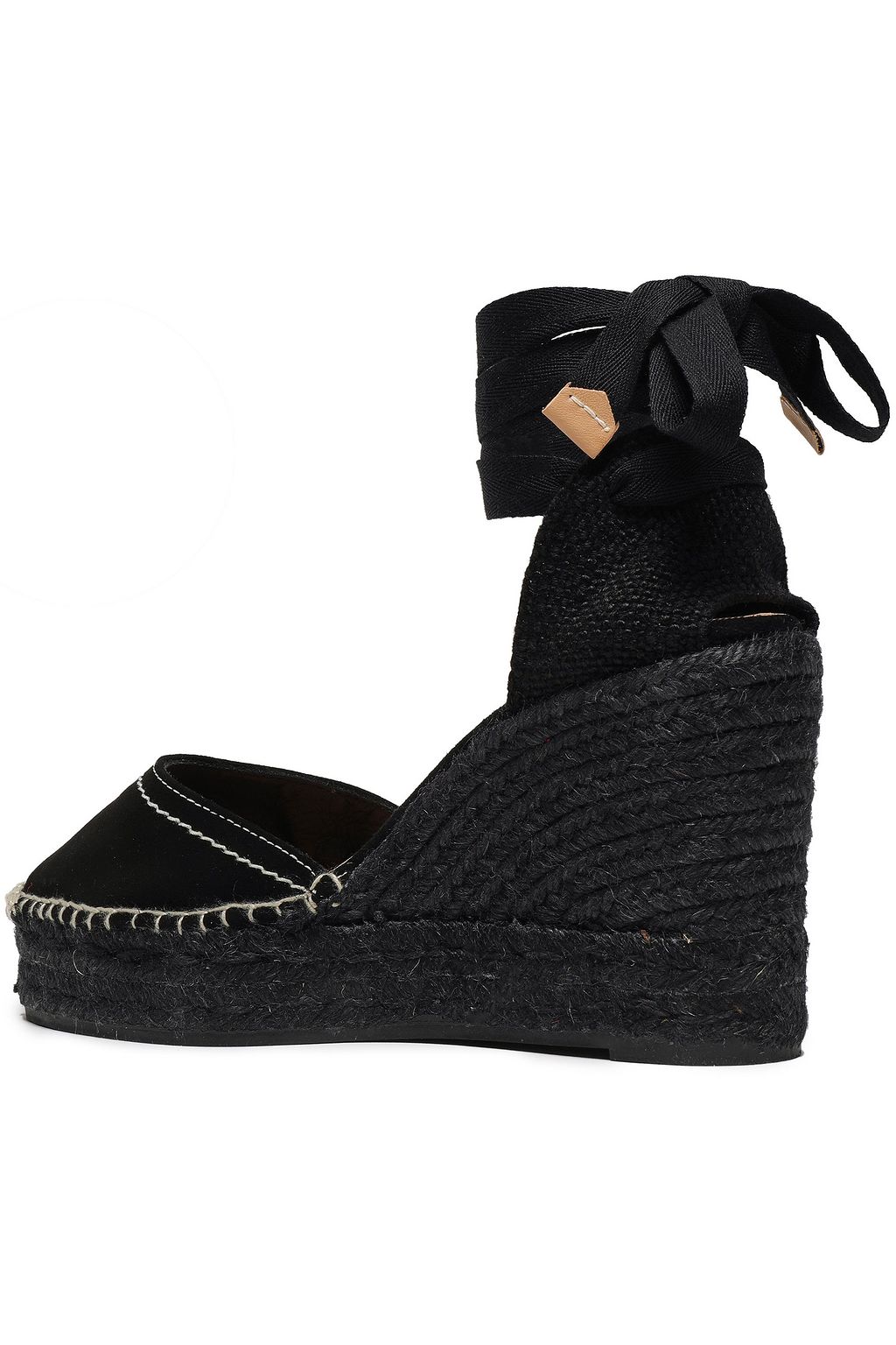 CASTAÑER Carina canvas and suede wedge espadrilles