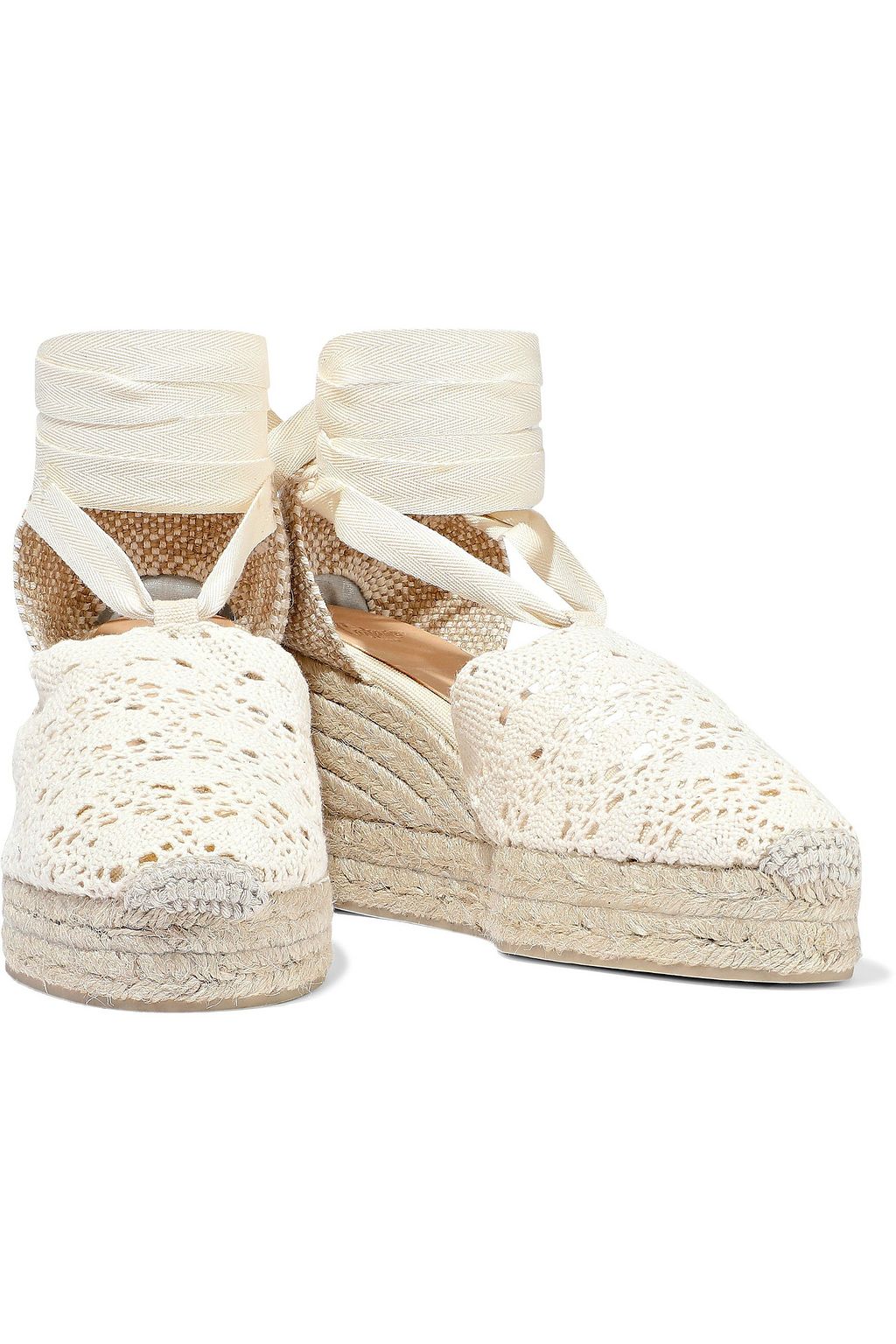 CASTAÑER Carina crocheted wedge espadrilles