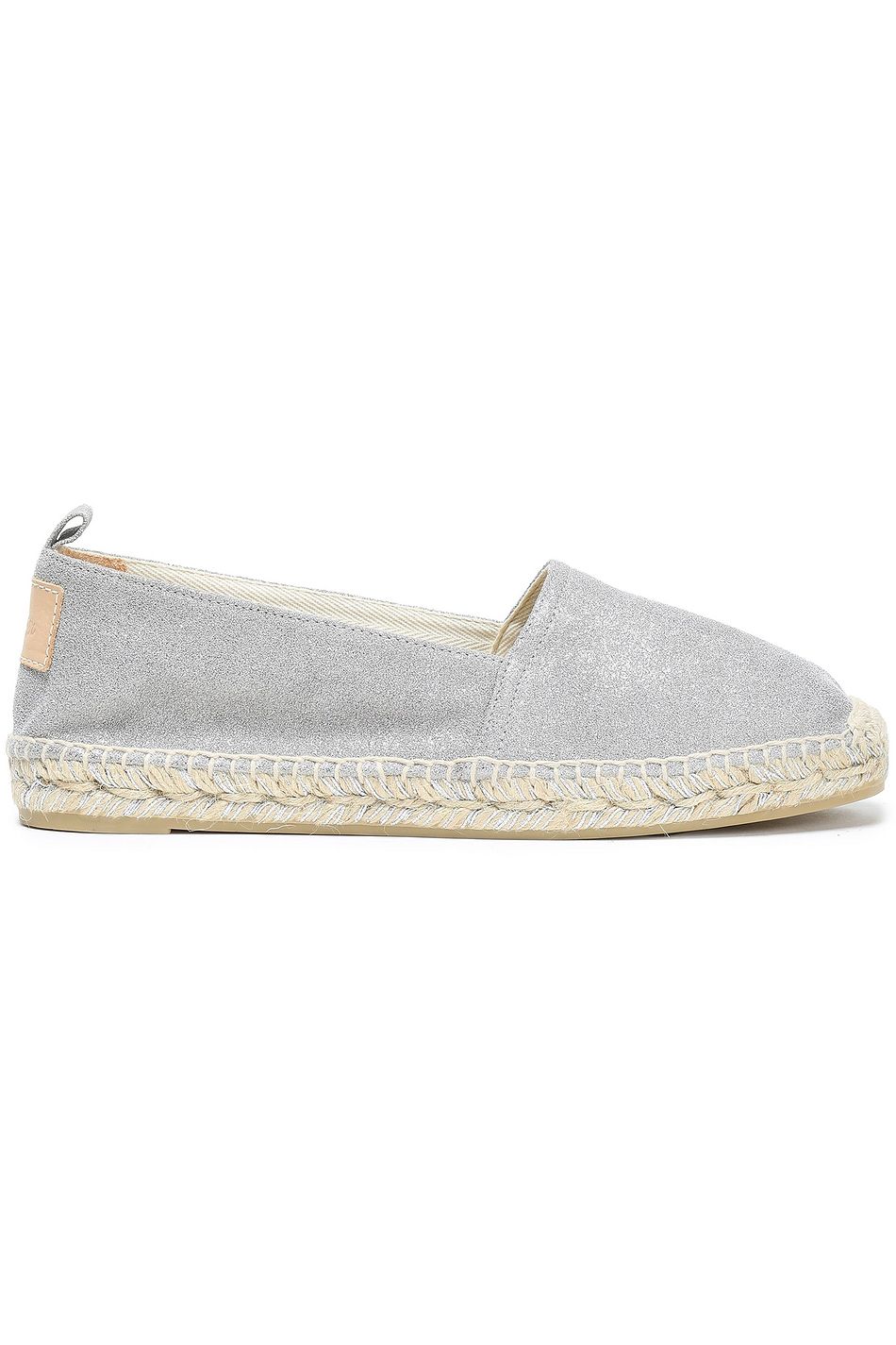 silver flat espadrilles
