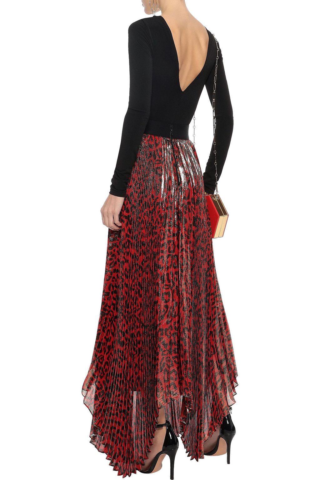 katz sunburst pleated maxi skirt