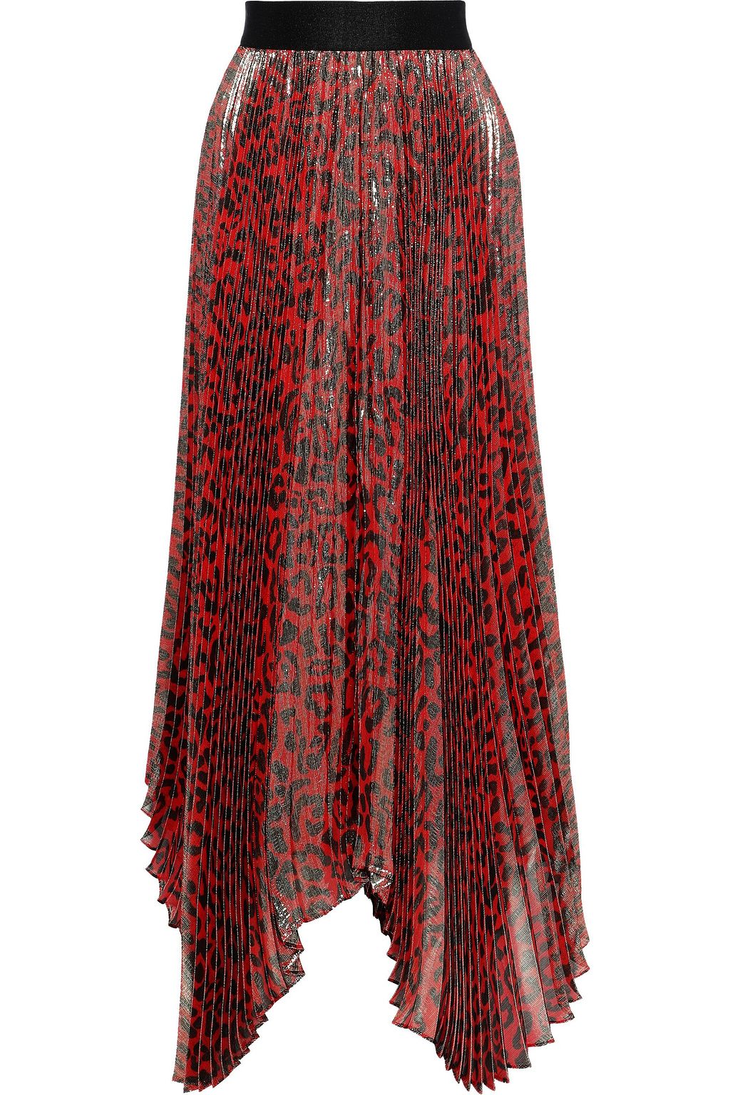 red leopard print maxi skirt