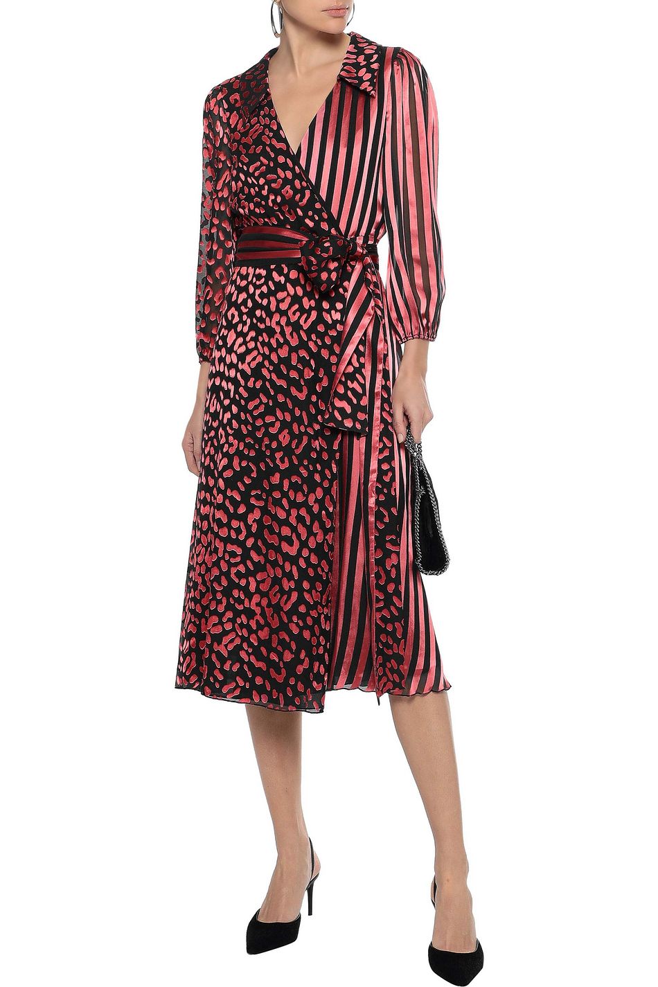 alice and olivia abigail wrap dress