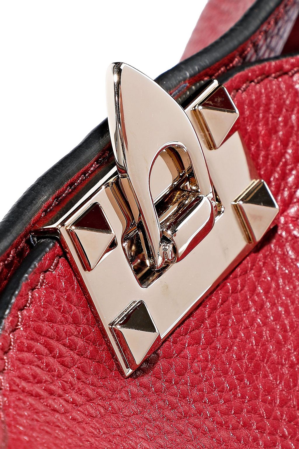 VALENTINO GARAVANI Rockstud Hobo pebbled-leather shoulder bag