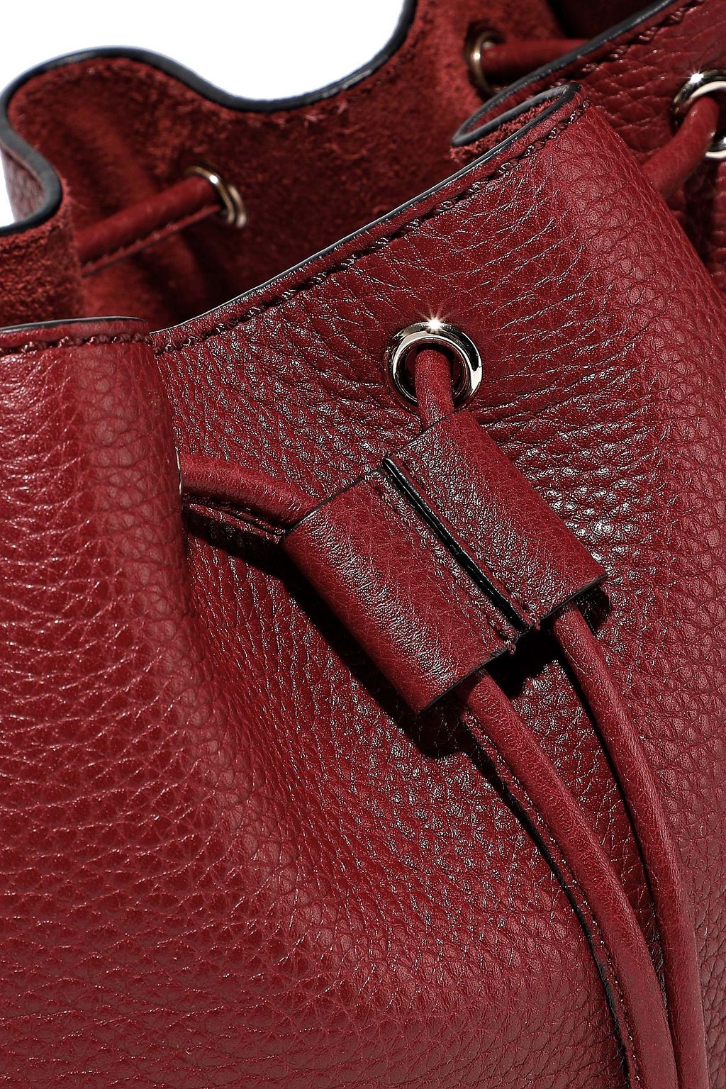 VALENTINO GARAVANI Rockstud pebbled-leather bucket bag