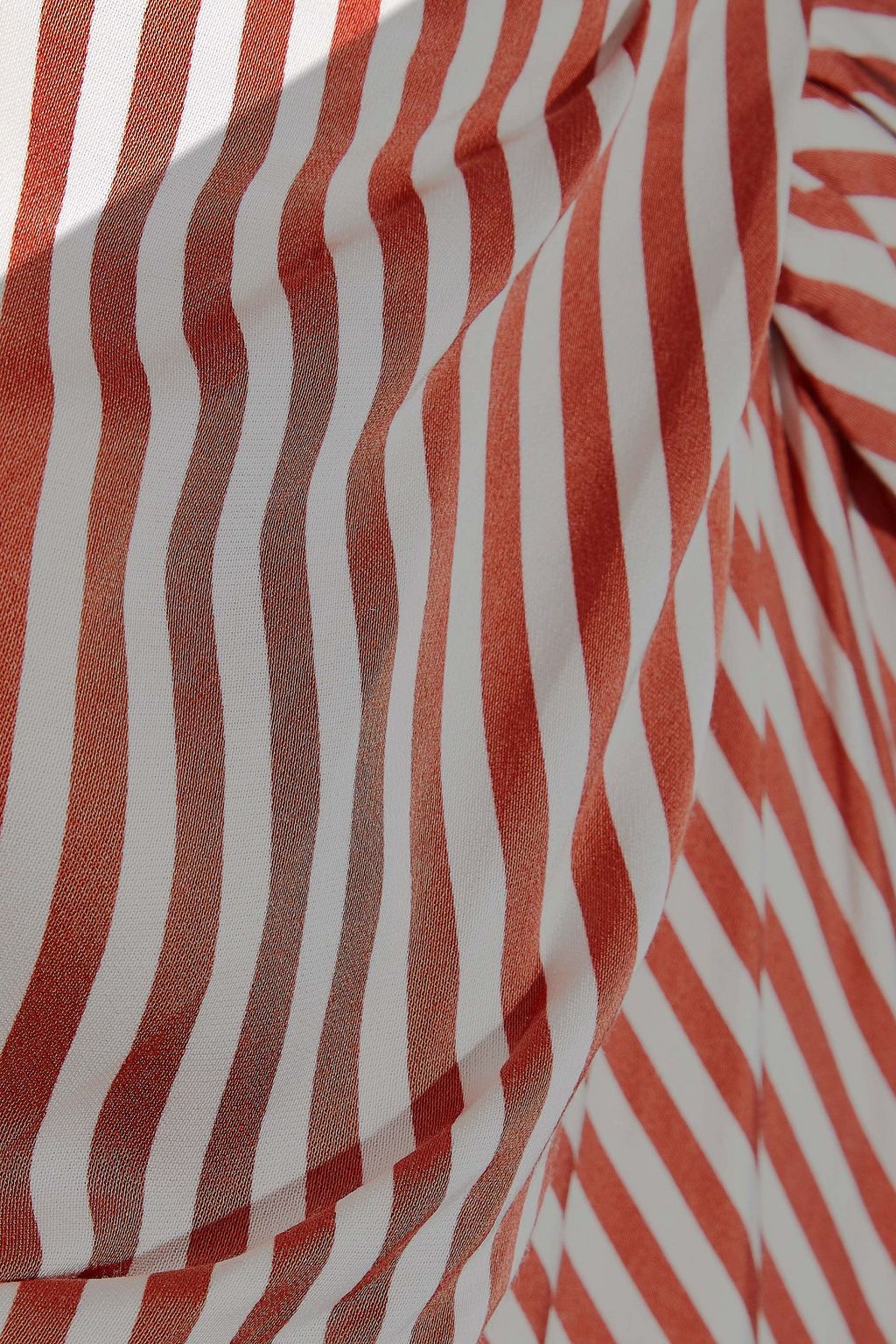 SIMKHAI Asymmetric twist-front striped satin dress