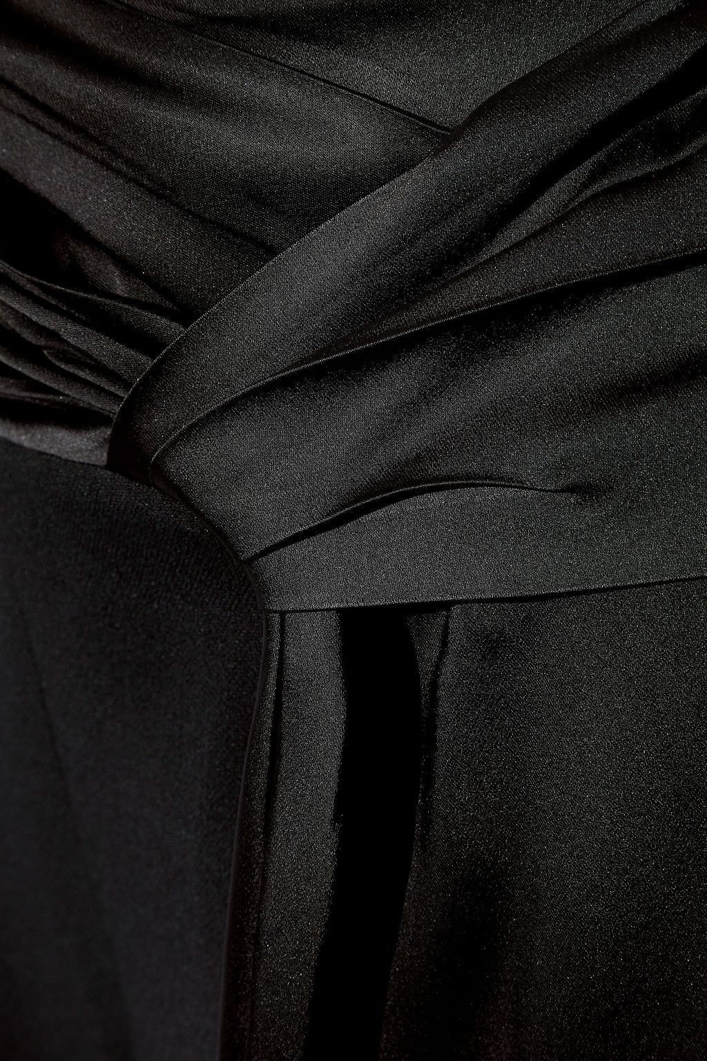 SIMKHAI Tie-front satin-trimmed stretch-crepe culottes