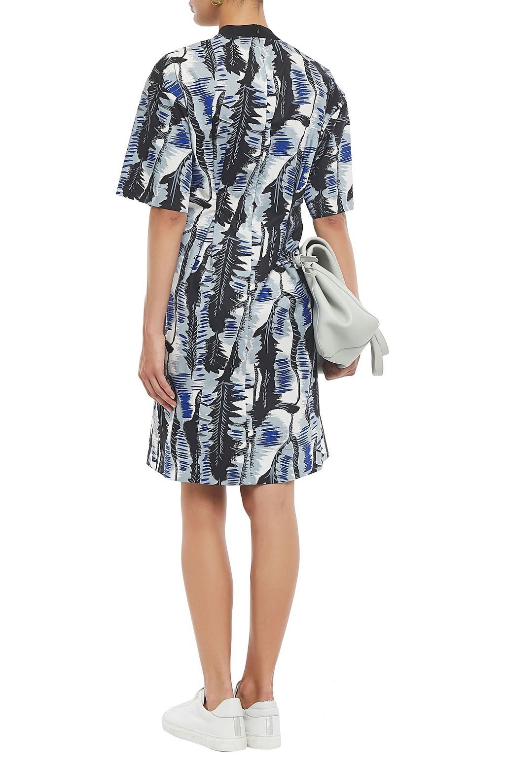 MARNI Printed cotton-blend poplin dress