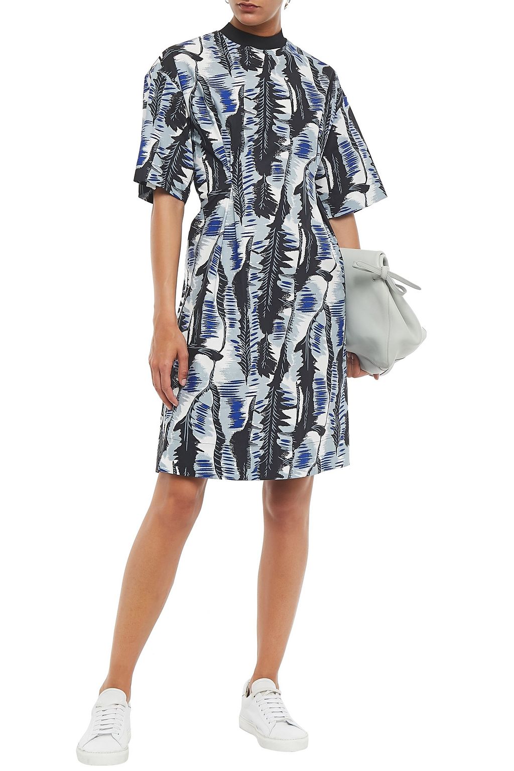 MARNI Printed cotton-blend poplin dress