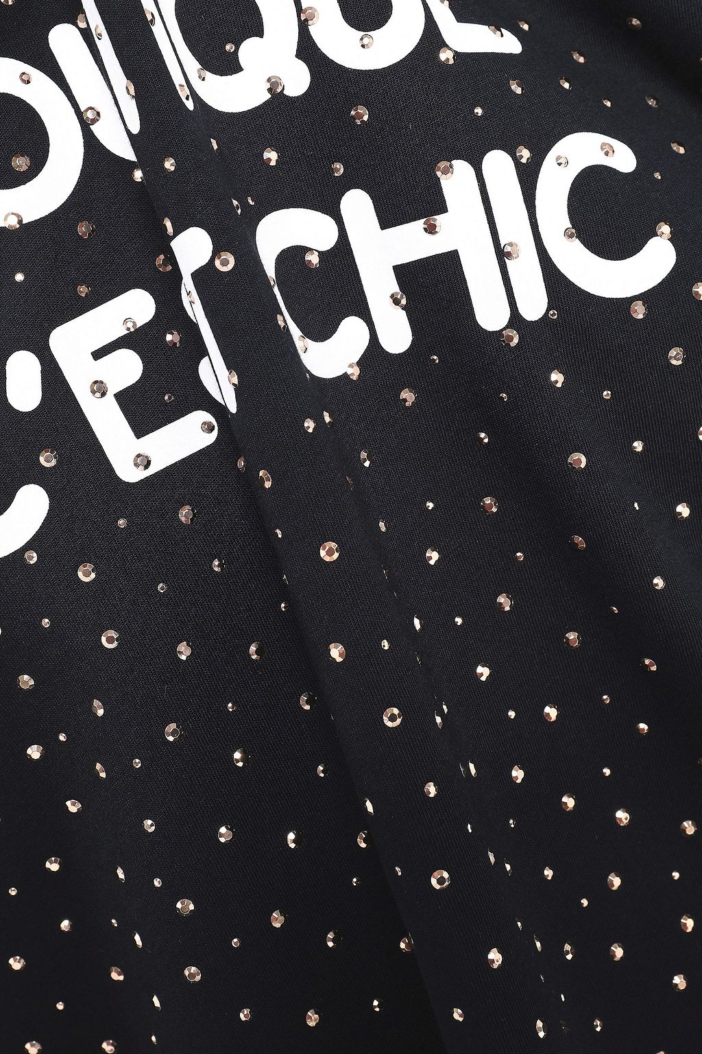 BOUTIQUE MOSCHINO Crystal-embellished printed cotton-jersey mini dress