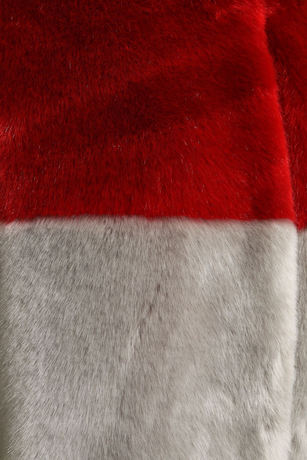 OSMAN Color-block faux fur coat