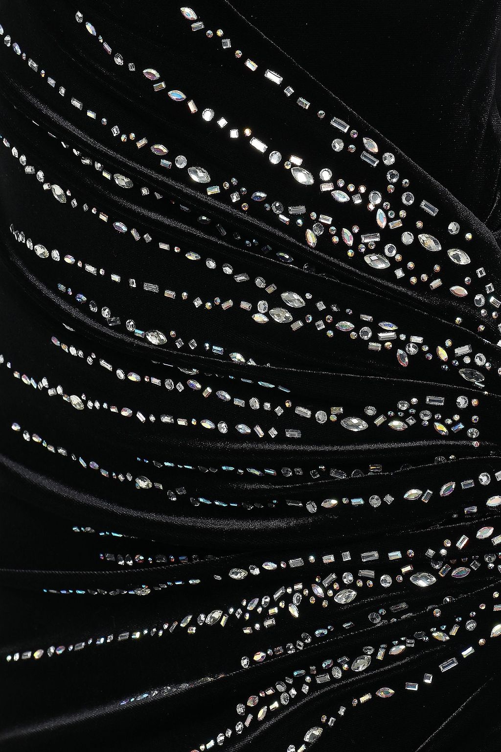 BALMAIN Wrap-effect embellished velvet gown