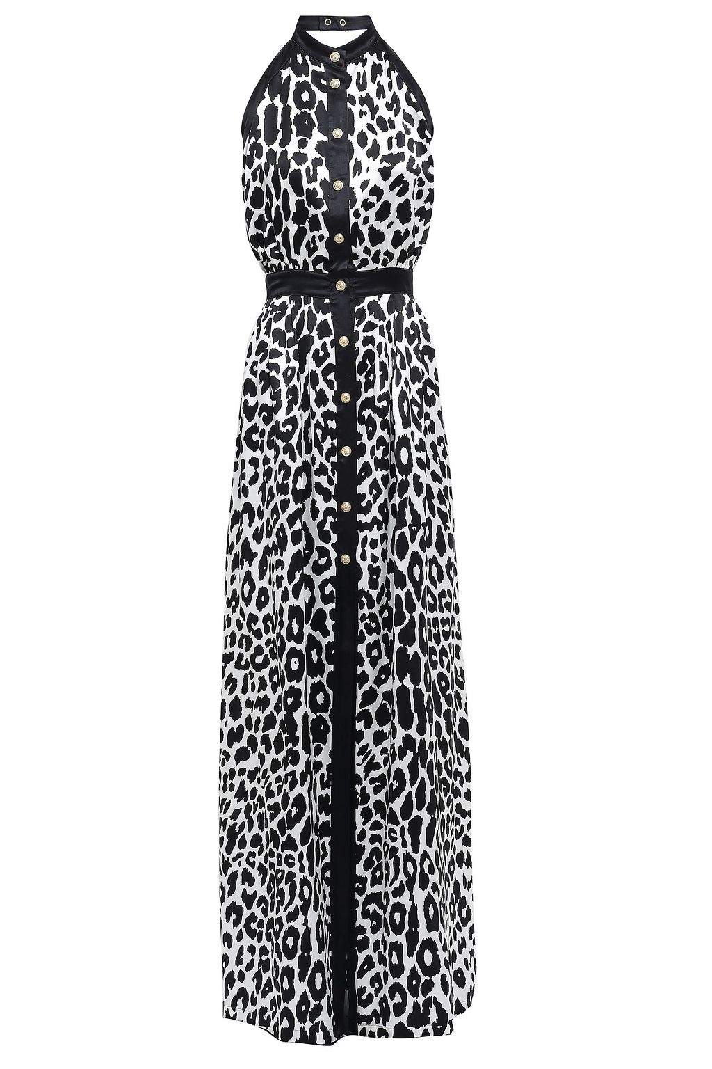 satin halterneck maxi dress
