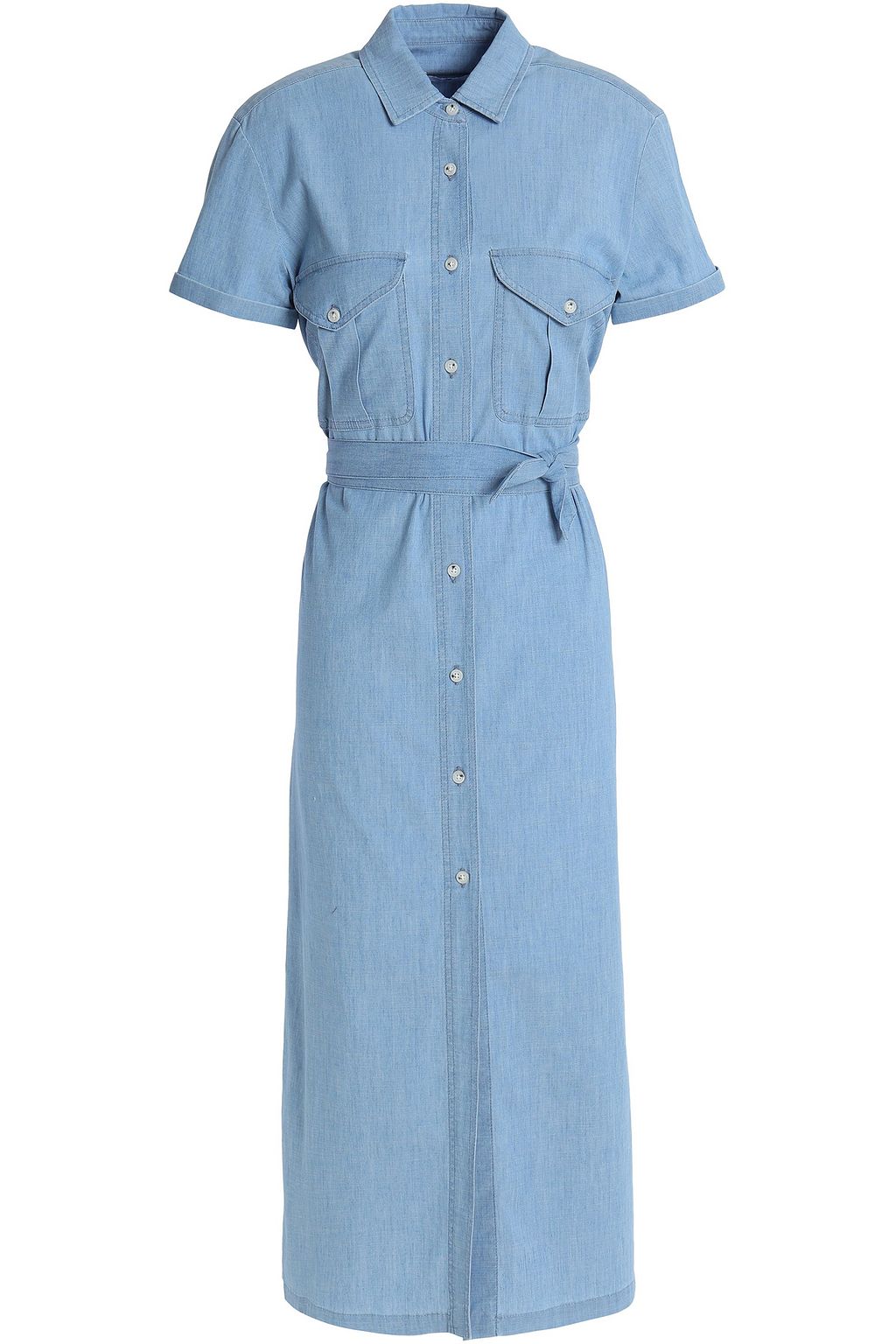 chambray midi shirt dress