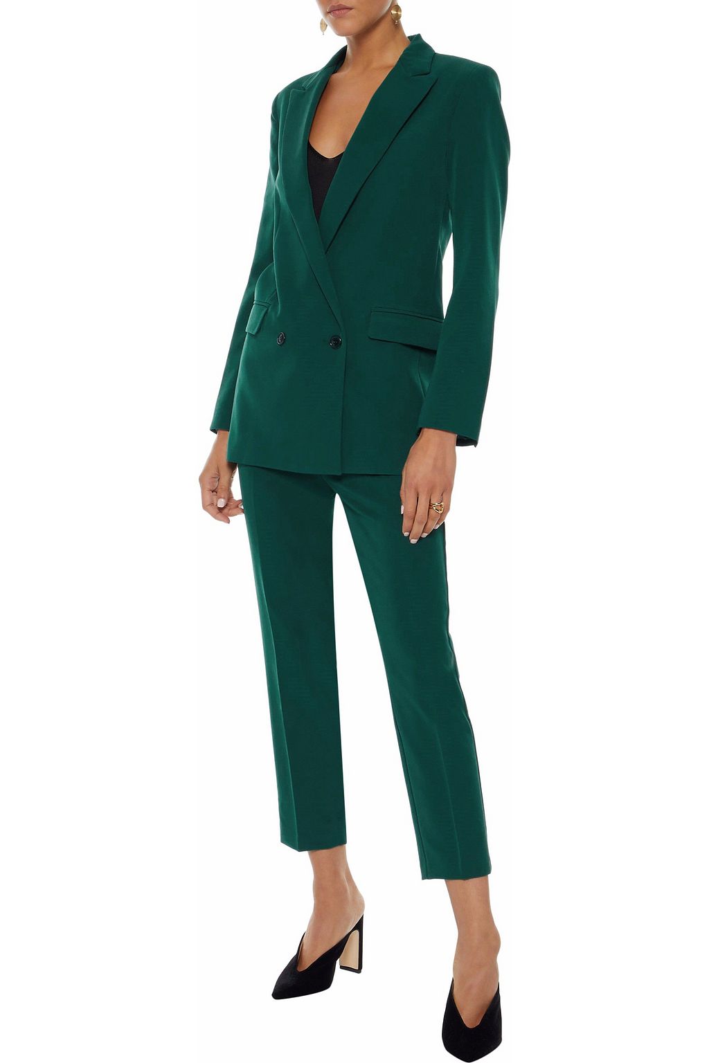 IRIS & INK Luca double-breasted twill blazer