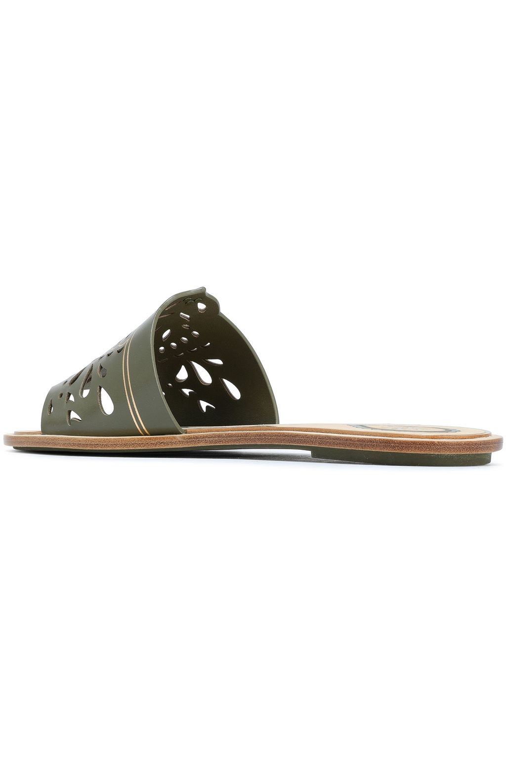 TORY BURCH Laser-cut leather slides