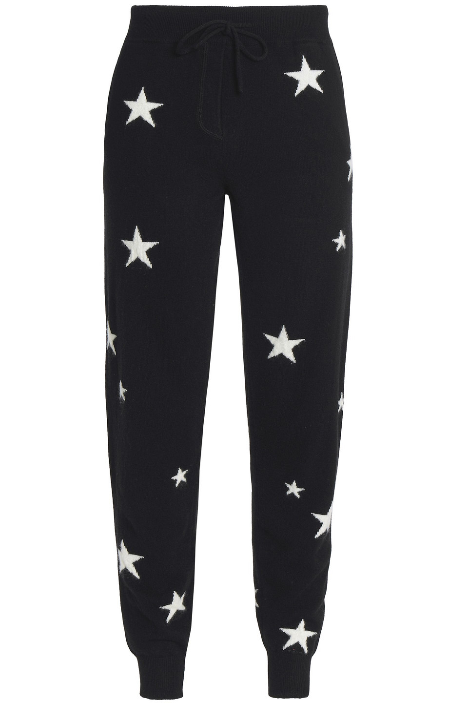 chinti and parker - star intarsia cashmere track pants - black - xs