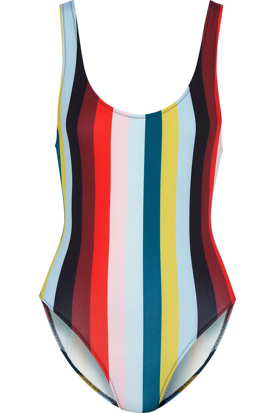 multicolor striped swimsuit