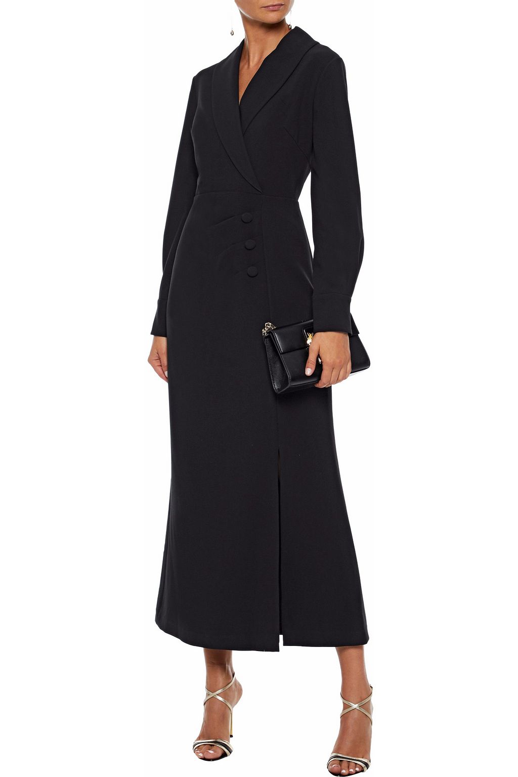 MIKAEL AGHAL Wrap-effect crepe midi dress