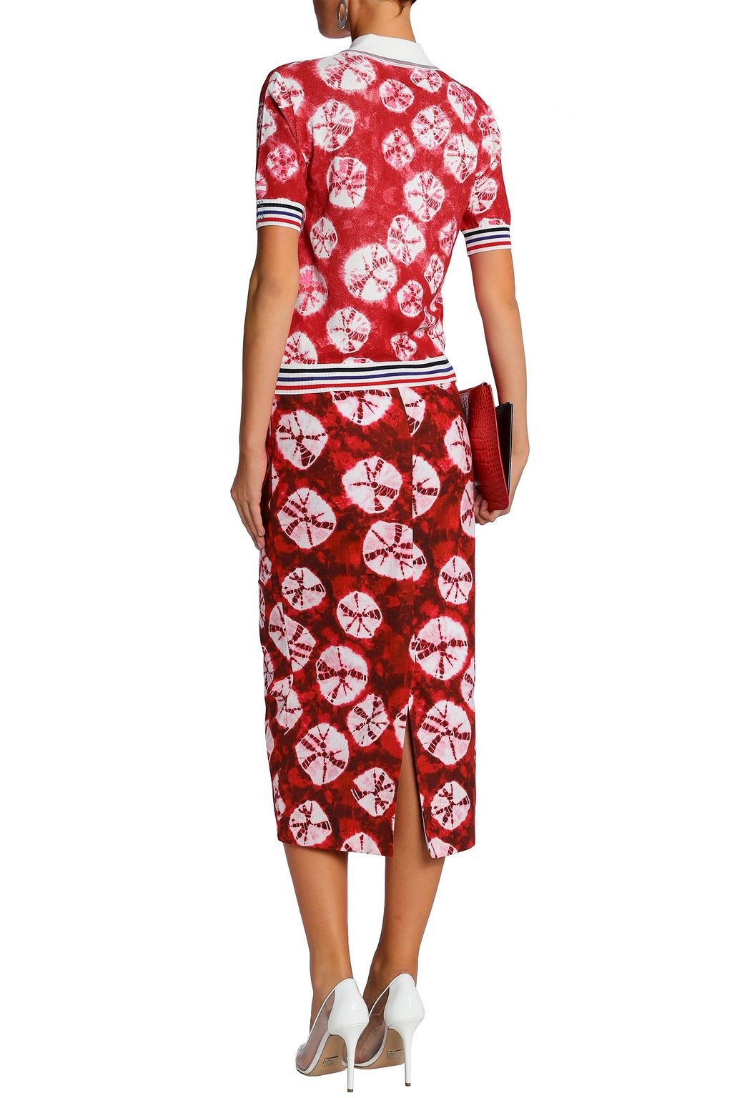 STELLA JEAN Tie-dyed cotton midi skirt