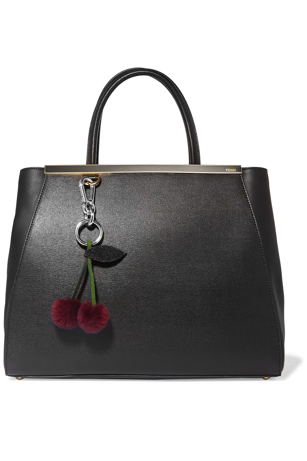 AUTUMN CPH Pompom-embellished shearling and stingray keychain