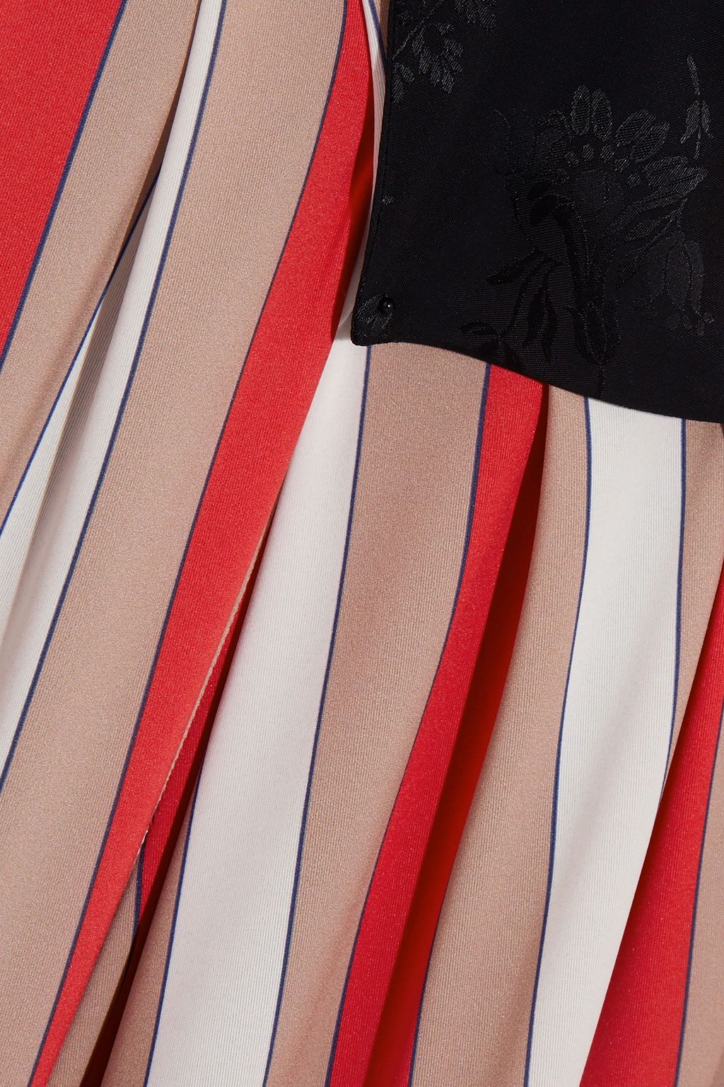 LOEWE Paneled striped crepe and jacquard midi dress