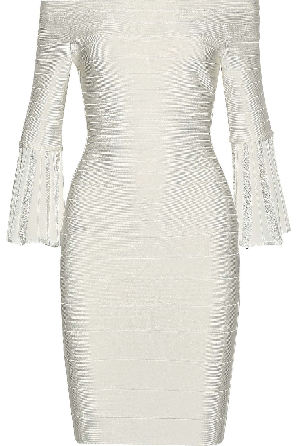 white off the shoulder bandage dress