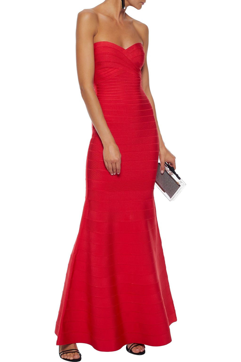 HERVÉ LÉGER Sara strapless fluted bandage dress