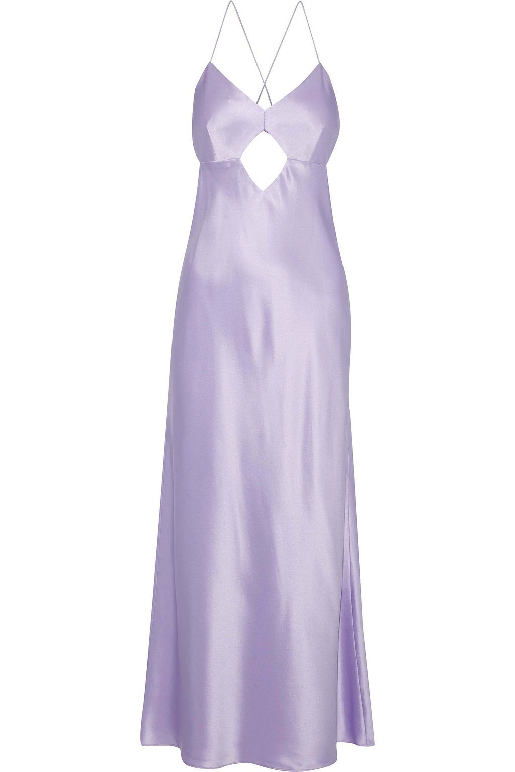 lavender silk slip dress
