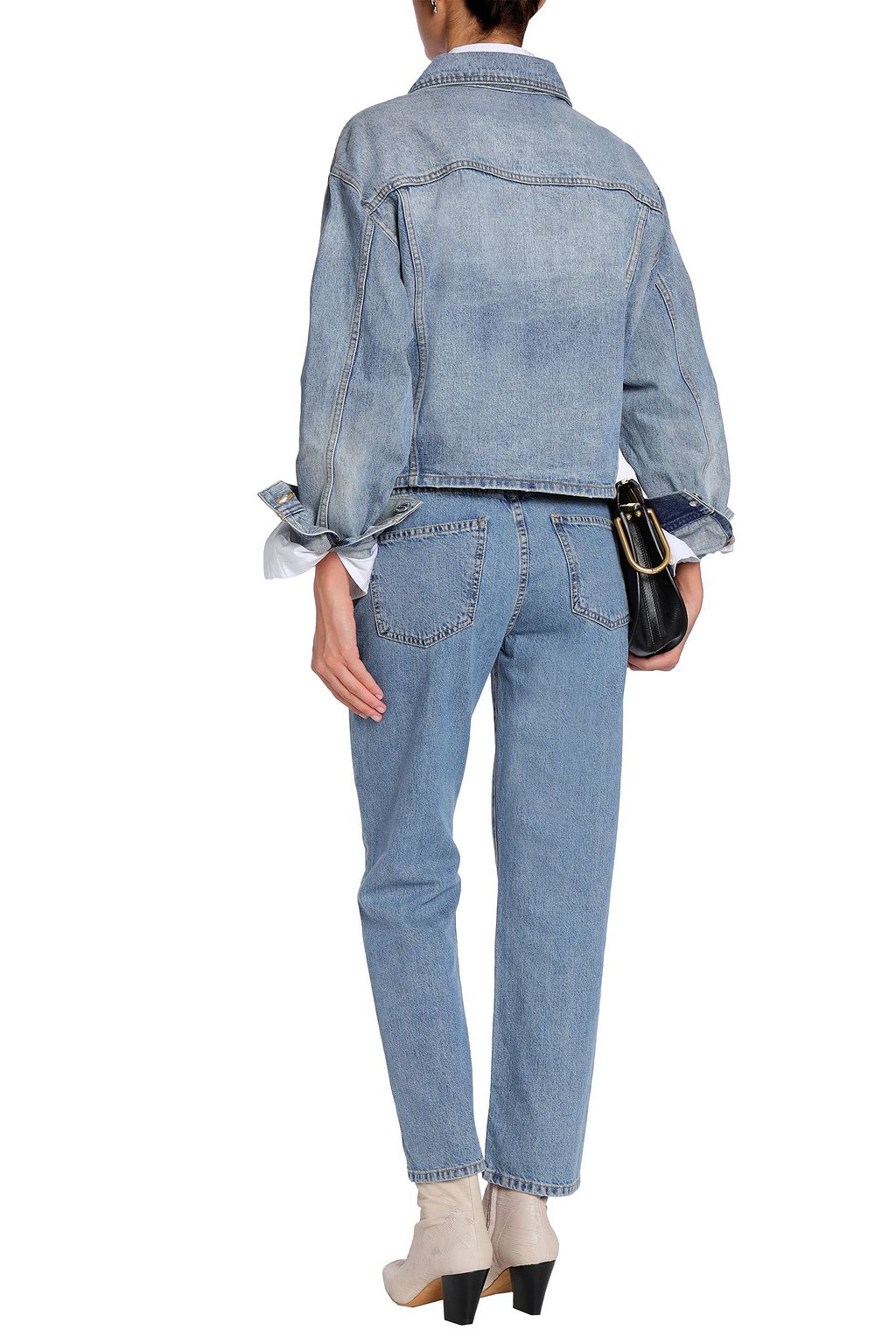 CURRENT/ELLIOTT Collin cropped faded denim jacket