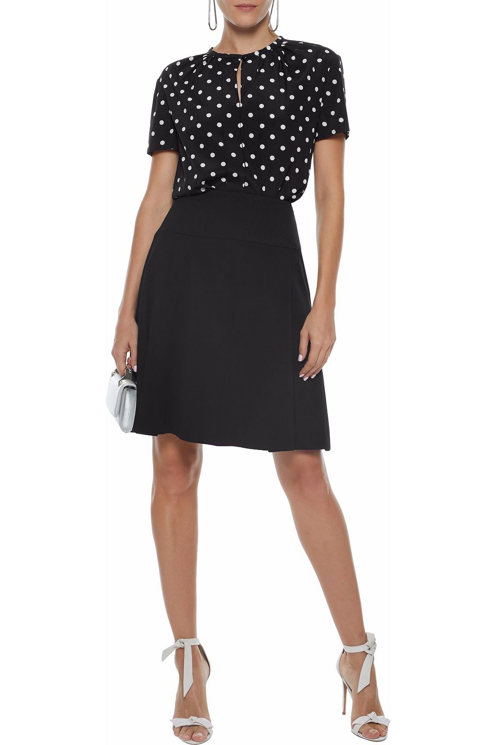 CAROLINA HERRERA Polka-dot silk-crepe top