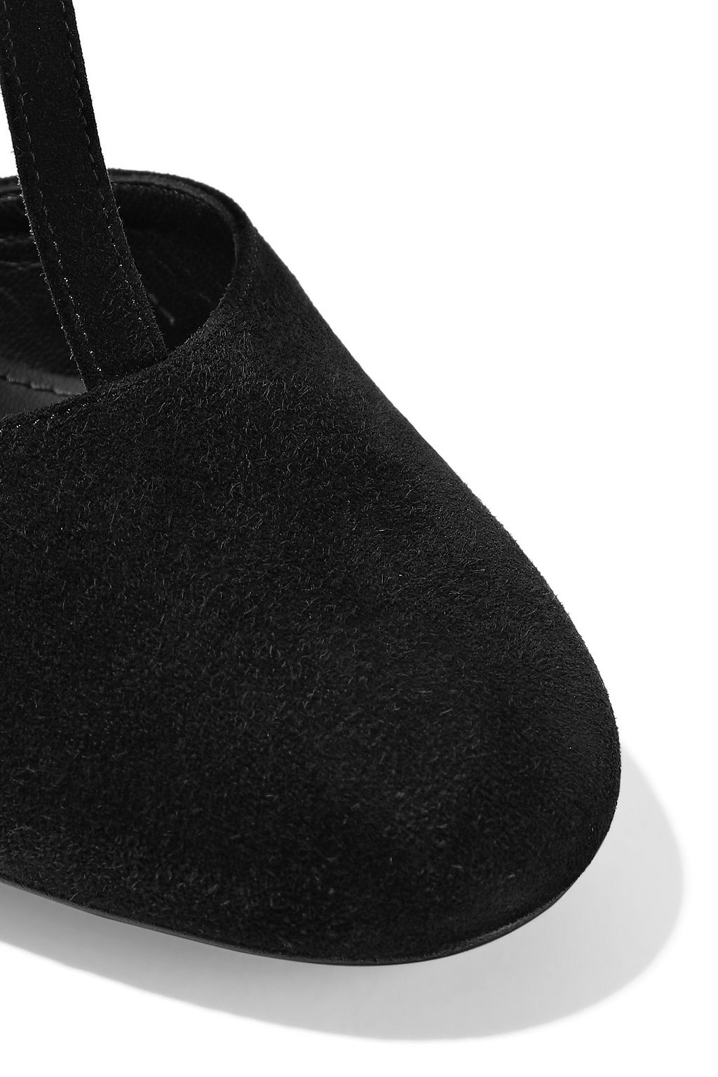 FERRAGAMO Fergie leather-trimmed suede T-bar pumps