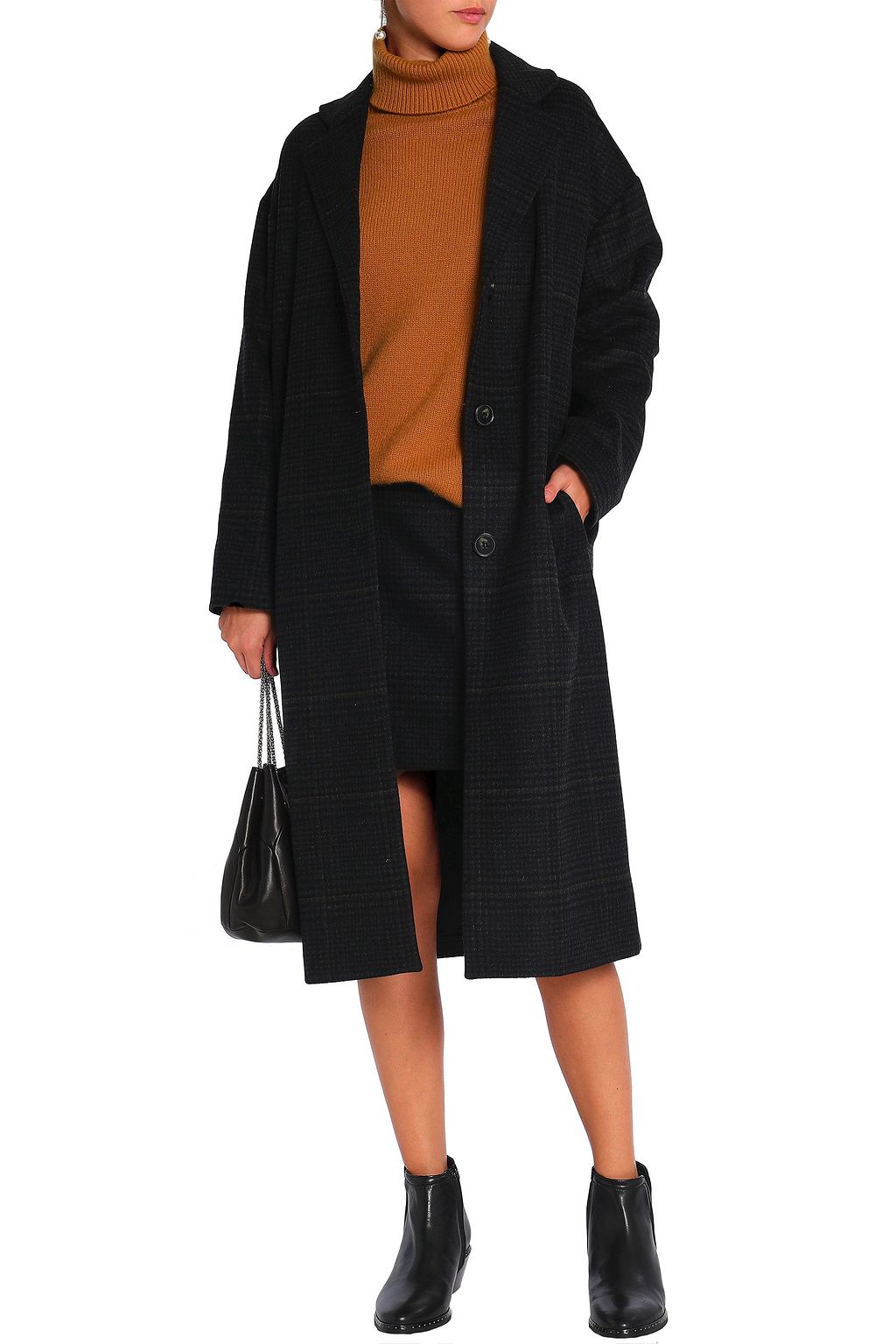 VANESSA BRUNO ATHE' Checked wool-blend coat