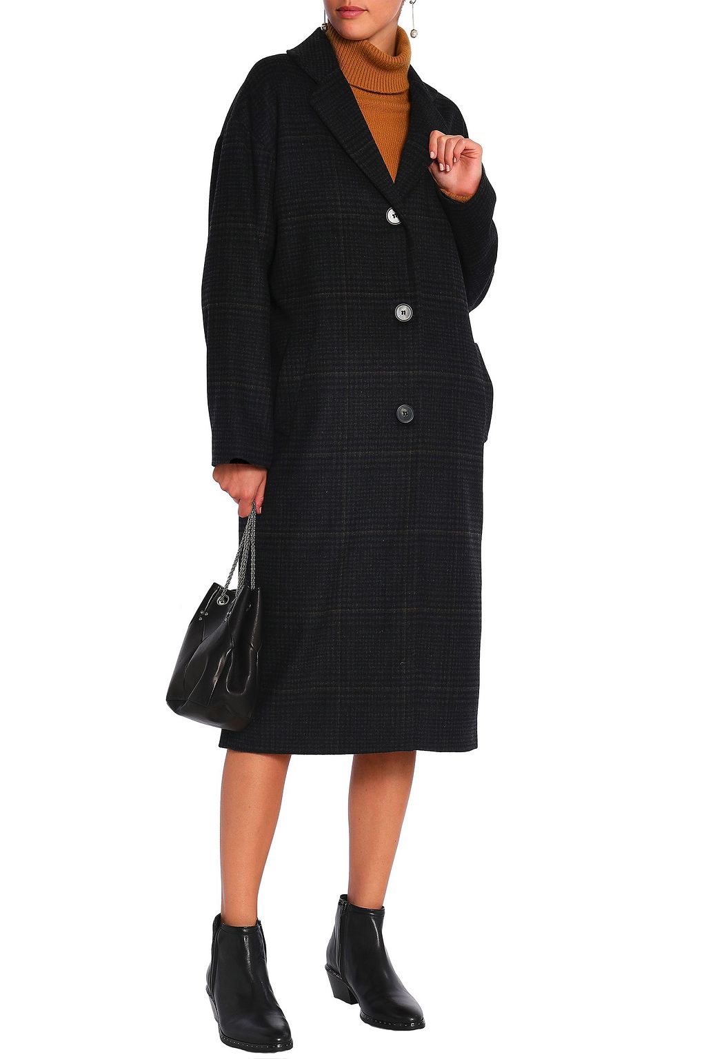 VANESSA BRUNO ATHE' Checked wool-blend coat