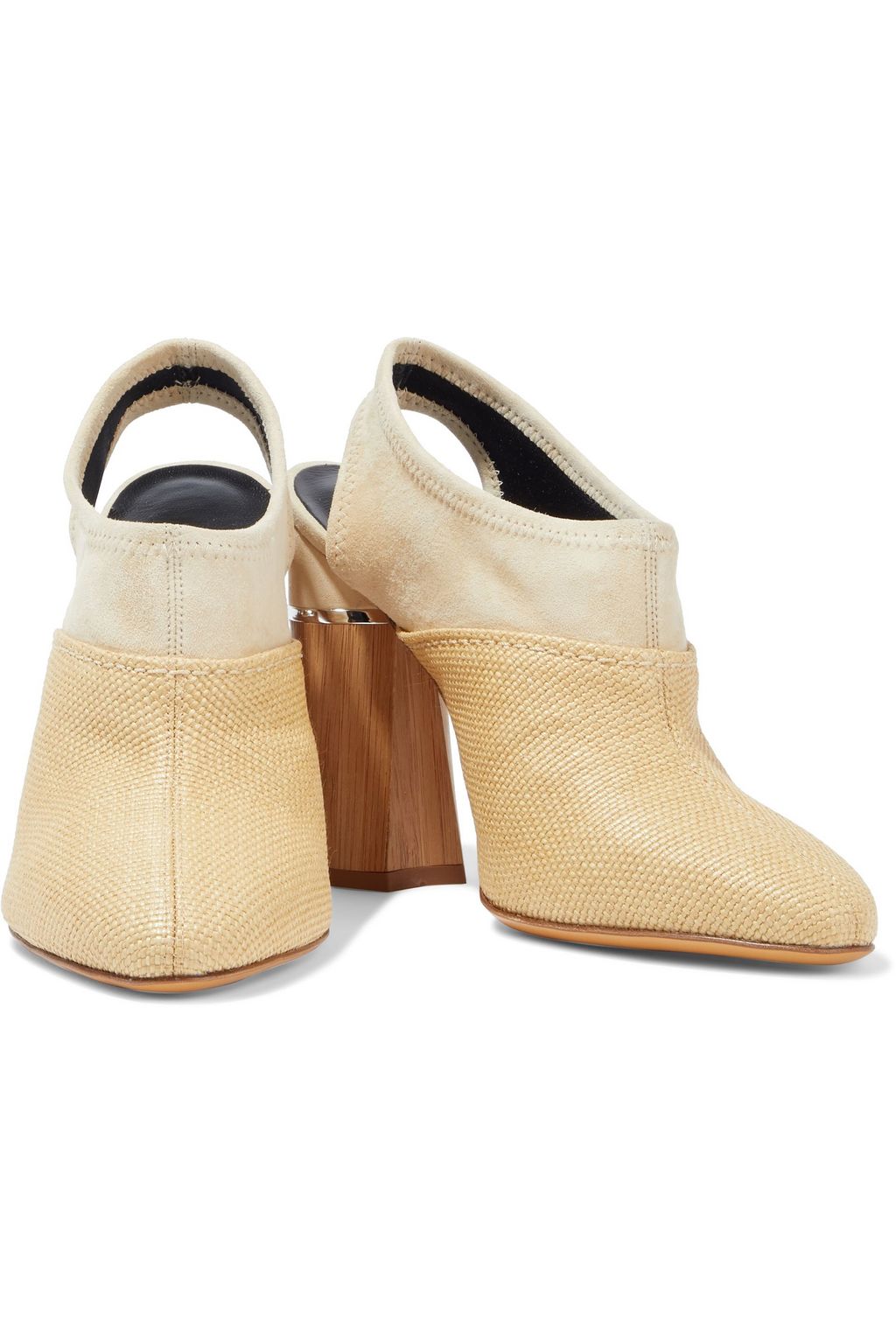 3.1 PHILLIP LIM Drum raffia and suede slingback pumps