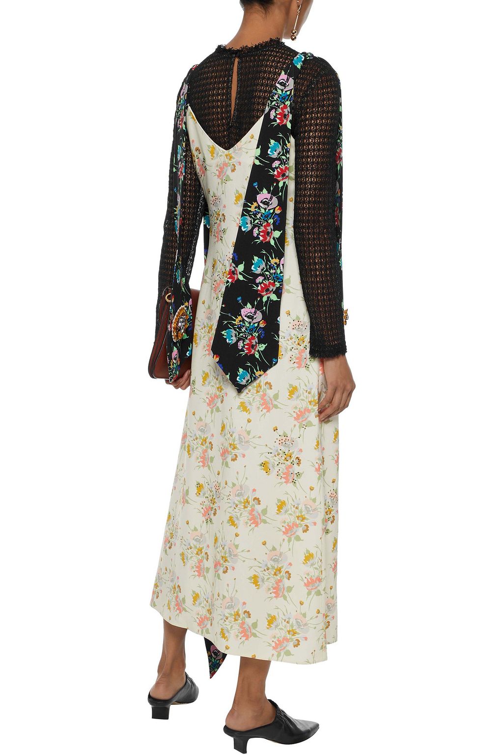 CHRISTOPHER KANE Embellished floral-print crepe maxi dress