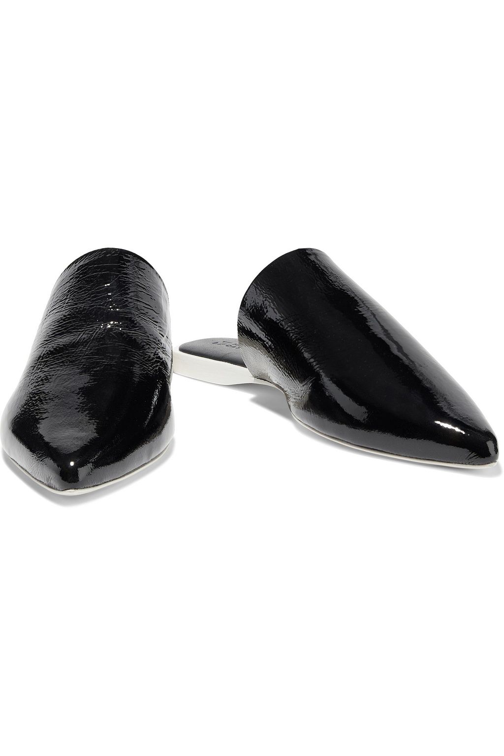 MERCEDES CASTILLO Crinkled patent-leather slides