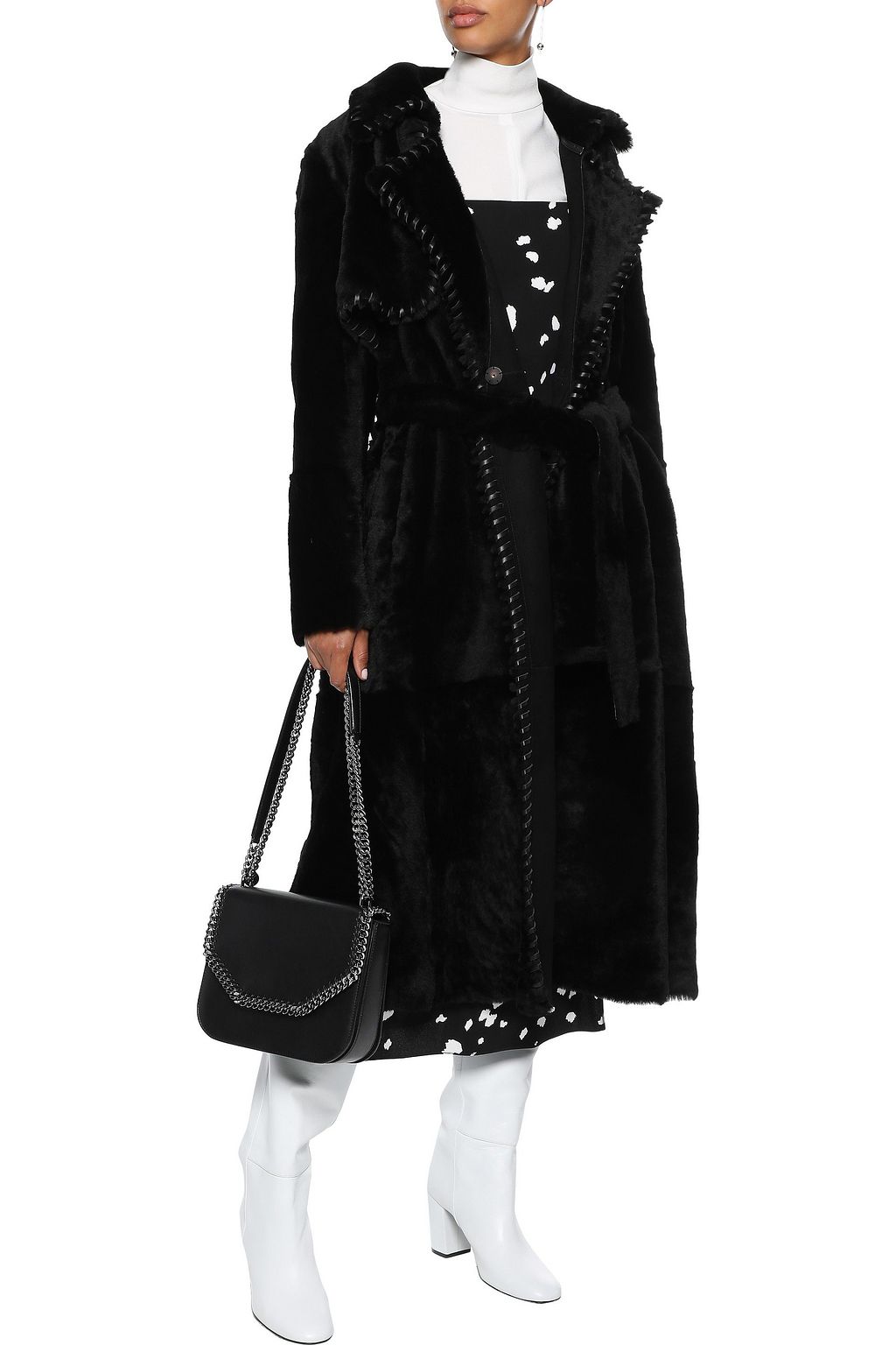 YVES SALOMON Reversible leather-trimmed shearling coat