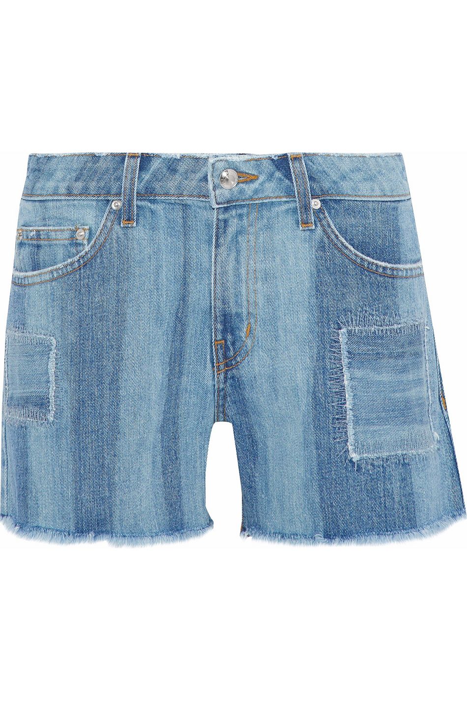 patchwork jean shorts