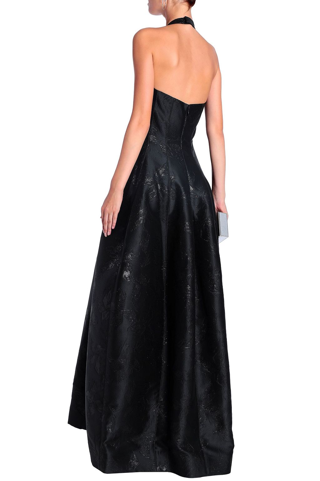 Halston Heritage Women's A-line Metallic Jersey Gown