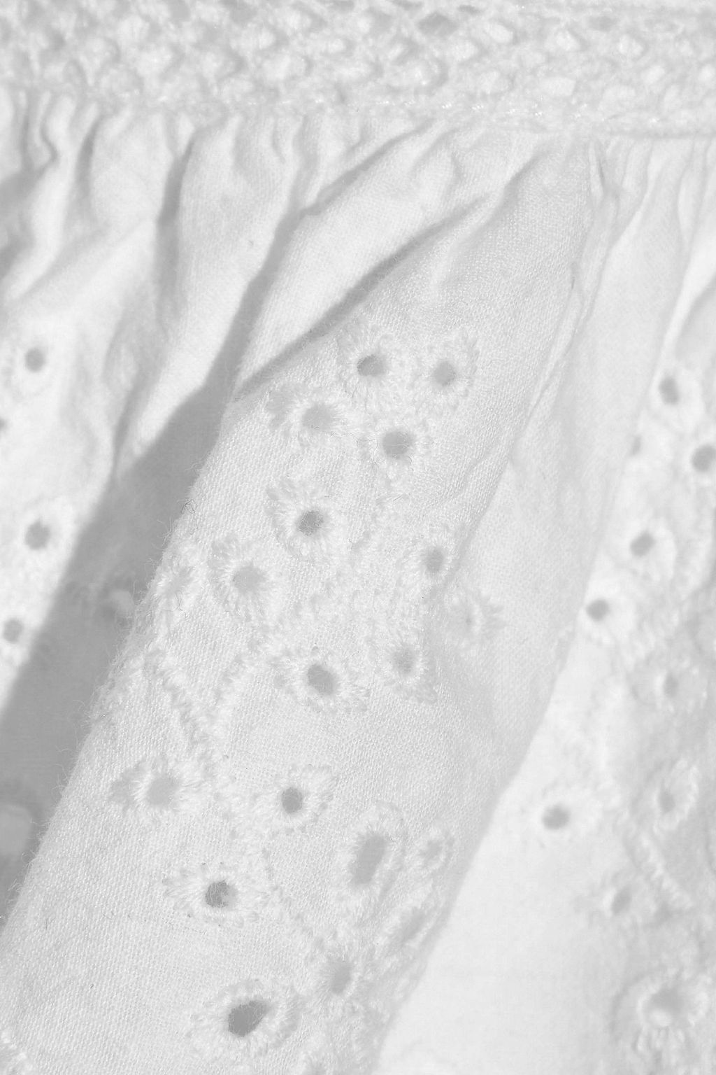 LOVE SAM Rosa Exelit ruffled broderie anglaise cotton top