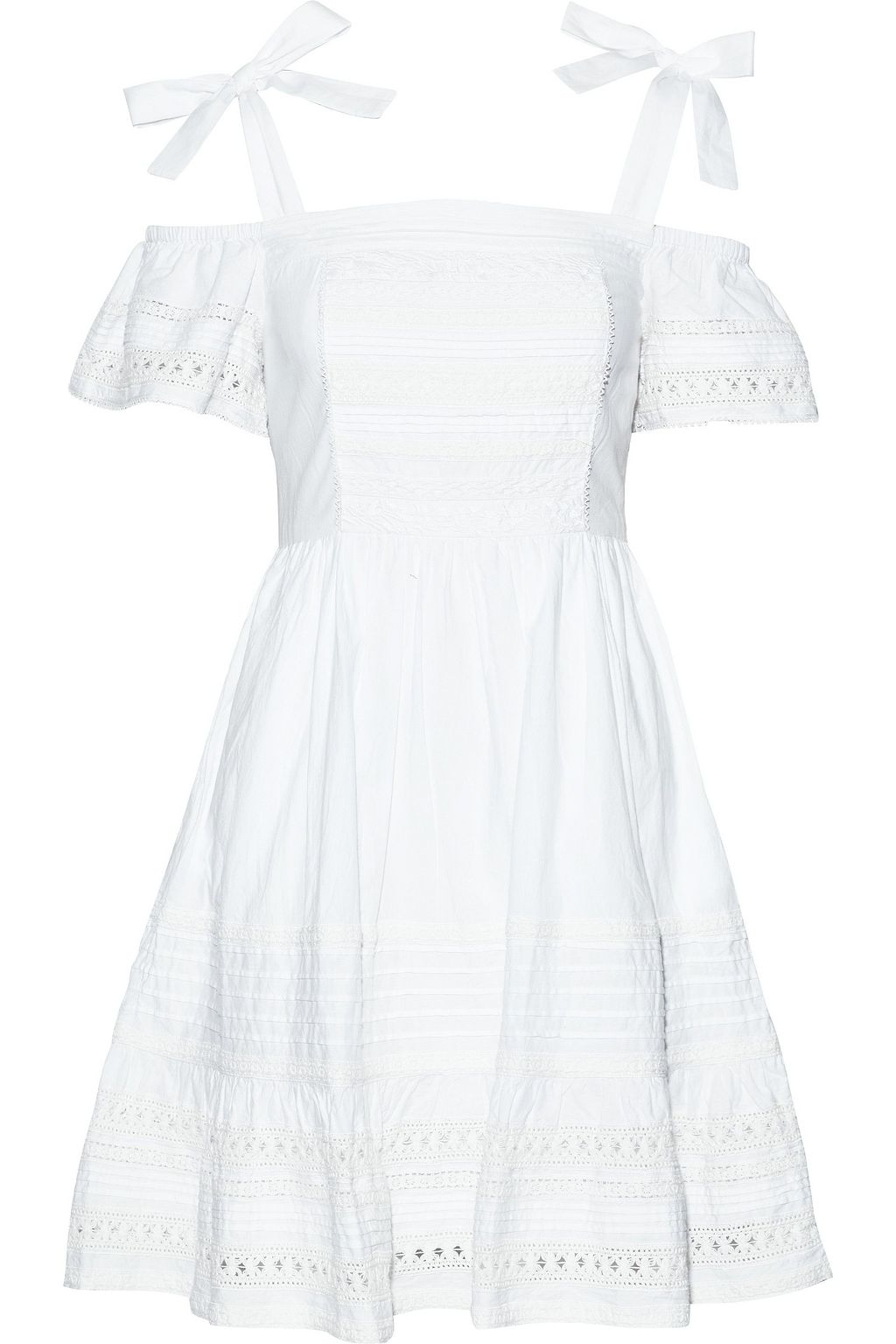 white crochet one shoulder mini dress