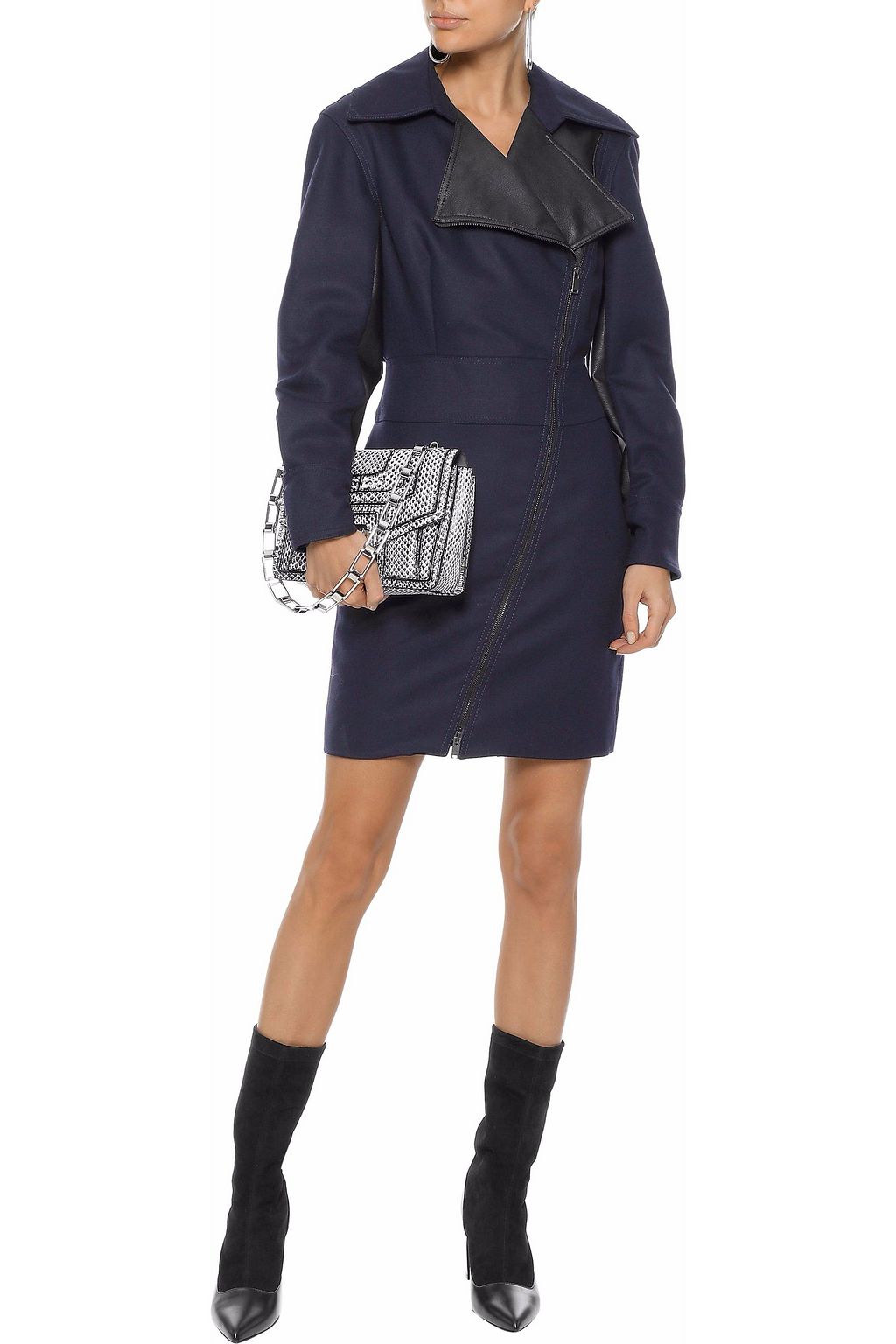 STELLA MCCARTNEY Berenice faux leather-paneled canvas mini dress